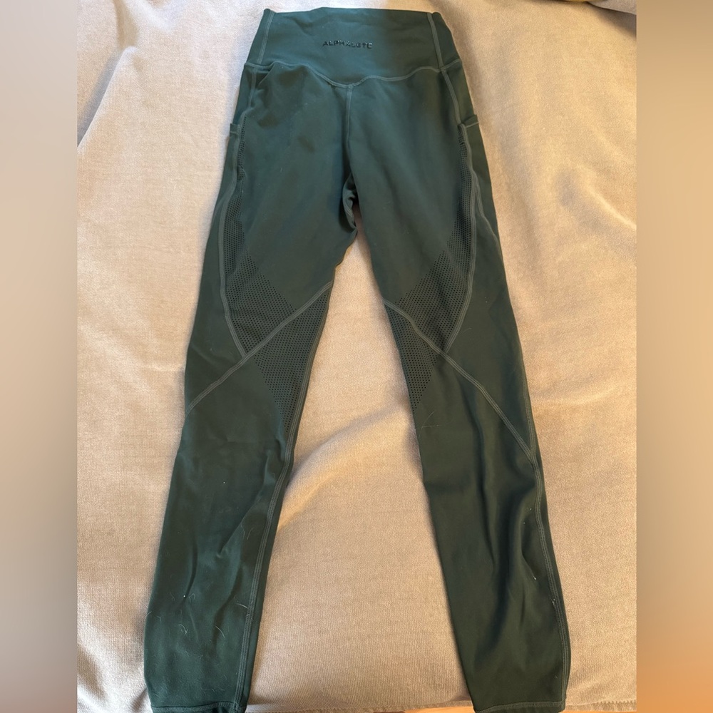Alphalete Green Leggings High Waist Contoured Seams